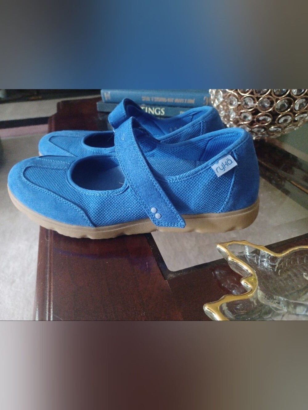 Ryka Bright Blue Mary Jane Sneakers with Gum Sole - Picture 8 of 8